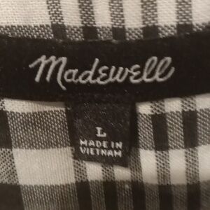 Madewell Black and White Checkered Blouse